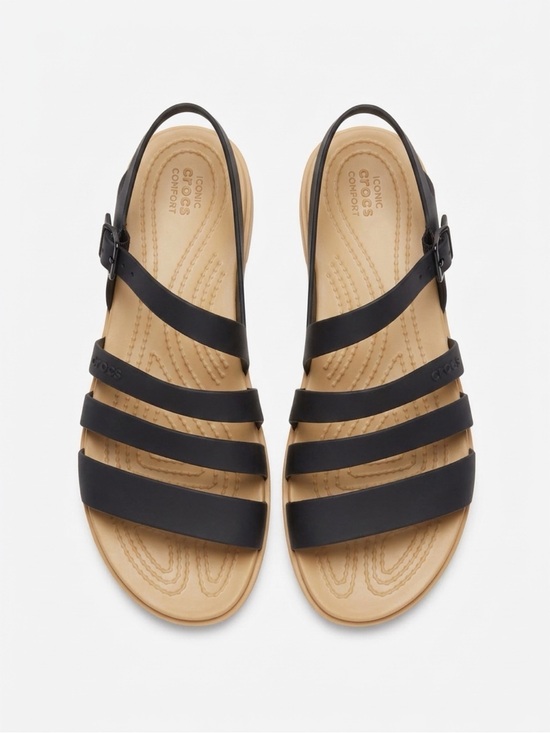 CROCS Shoes - NWOT CROCS Women’s Black and Tan Strappy Slingback Sandal